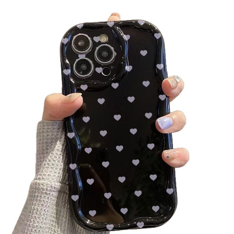 Pantalla completa amor púrpura para iPhone 16 funda para teléfono móvil Apple 15 nuevo 14pro Japón y Corea del Sur 13/12 estilo caliente 11