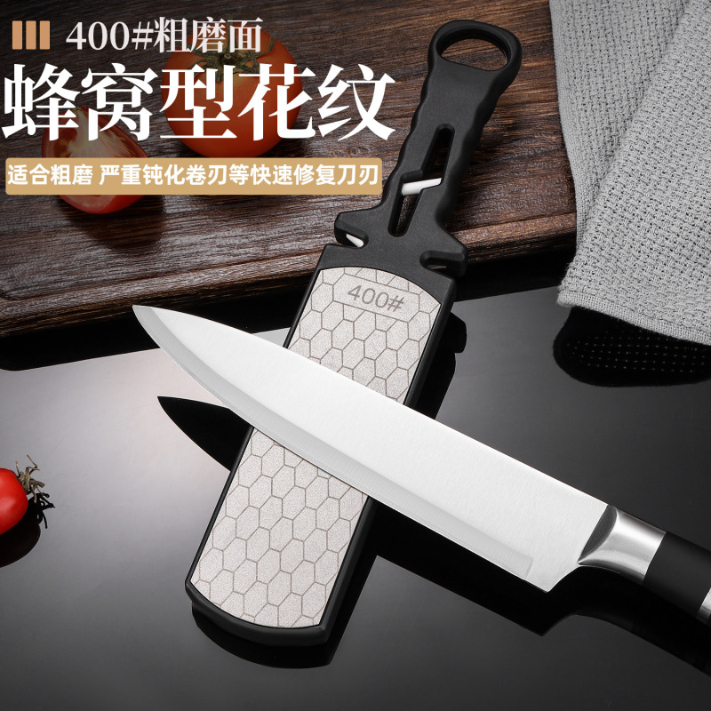 新款家用金刚砂磨刀神器家用菜刀磨刀石400目双面多功能磨刀器|undefined