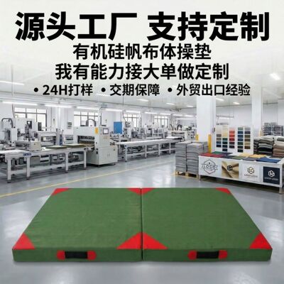 工厂直销有机硅帆布体操垫加厚舞蹈练功垫仰卧起坐垫子折叠地垫