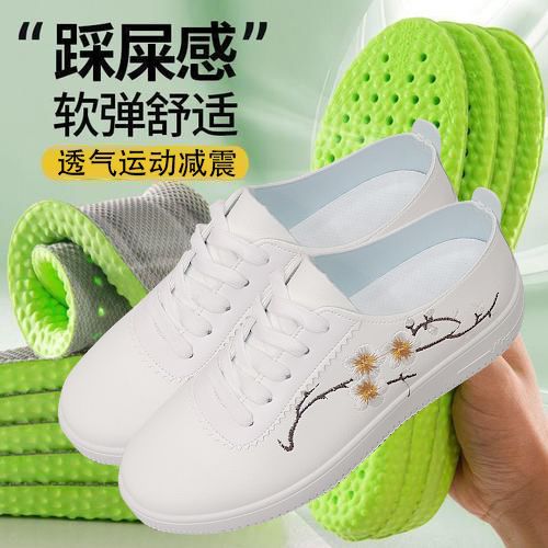 Primavera y verano nuevos zapatos blancos de cuero de mujer huecos zapatos de malla transpirables zapatos de estudiantes con suela suave antideslizante zapatos de mujer coreanos image 10