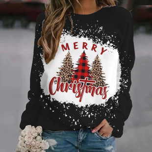 Cross-border e-commerce manufacturers supply 3D printing casual round neck pullover sweater Christmas women's clothing factory wholesale Christmas