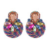 Glossy elastic woven earrings, European style, polyester, suitable for import