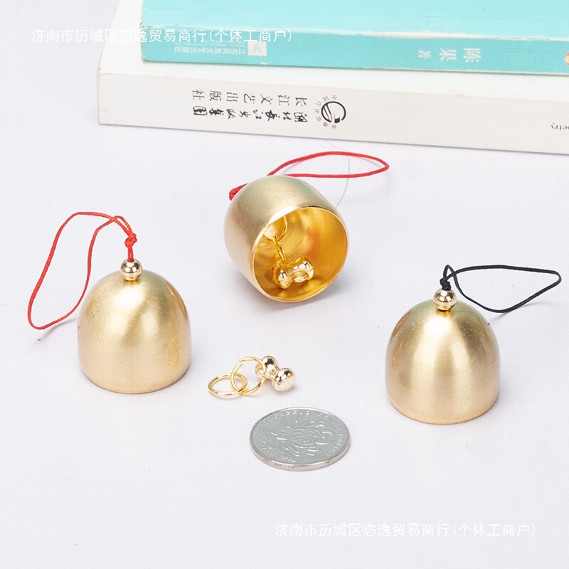 Pure Copper Car Hanging Christmas Small Bell DIY Japanese-Style Metal Small Wind Chime Hanging Decoration Handmade Material Accessories Decorative Pendant