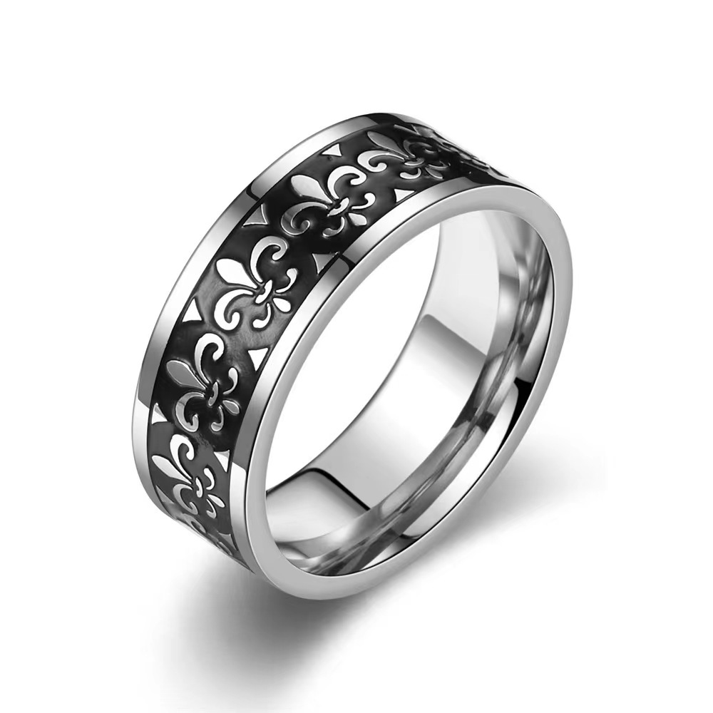10g Weight Rings Classification 1 Piece Quantity Holiday, Banquet, Selfie Occasion 304 Stainless Steel Material Geometric, Waves Pattern All Seasons Season Unisex Gender Retro Style Retro Geometric Waves 304 Stainless Steel Unisex Rings Men Band Rings 15