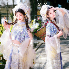 新款西双版纳大理丽江三月三改良壮族服装女民族风少女旅拍写真服