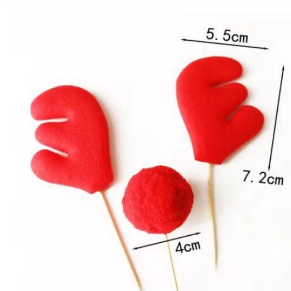 Antlers red nose three -piece set 2