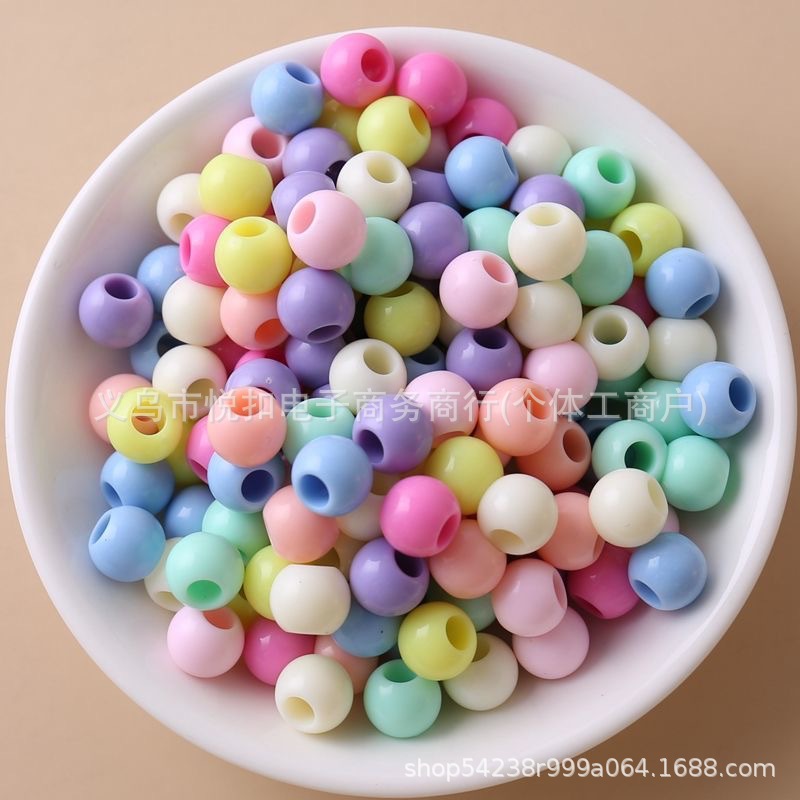 Macaron color DIY material 6*9 barrel beads rice beads loose beads small rice beads large hole handmade beaded jewelry accessories wholesale