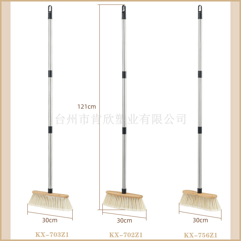 Escoba de bambú con mango desmontable de acero inoxidable | Uso doméstico