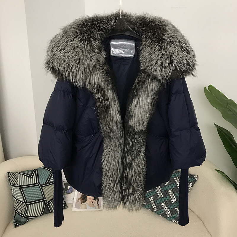 Women's Short Down Jacket With Fur Collar For Winter_voghion.com