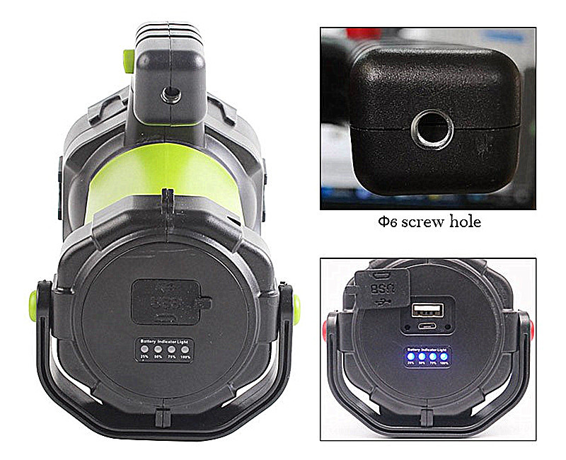 New With Warning Red Work Light, Handheld USB Flashlight, Outdoor Light_voghion.com