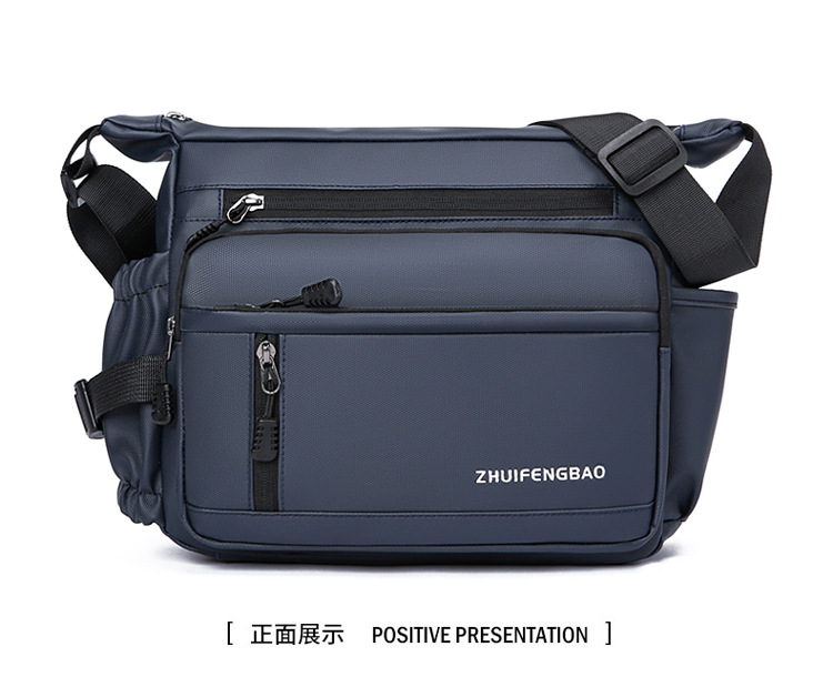 Cross-border men's single-shoulder bag, multi-layer large-capacity crossbody bag, fashionable and lightweight motorcycle bag, travel water-resistant small backpack undefined