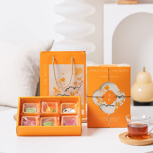 2025 New 6-Piece Mid-Autumn Festival Mooncake Packaging Box Gift Box Liuxin Snowskin Mooncake Box Egg Yolk Crisp Box Logo
