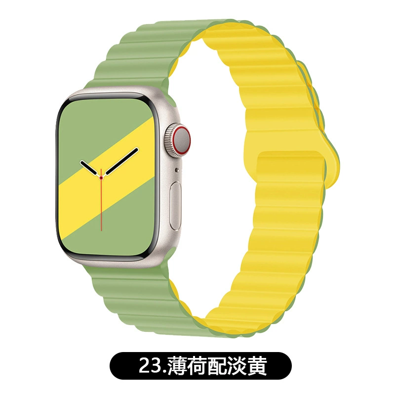 Подходит ремешок Apple Watch двухцветный магнитный силикон IWATCH1-9 поколения/SE