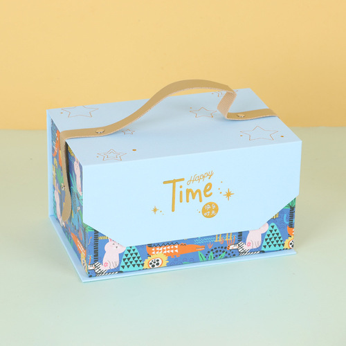 Baby's 100th Day Celebration Gift Box, High-End Handheld Children's Birthday Empty Gift Box, Full Moon Birthday Candy Box