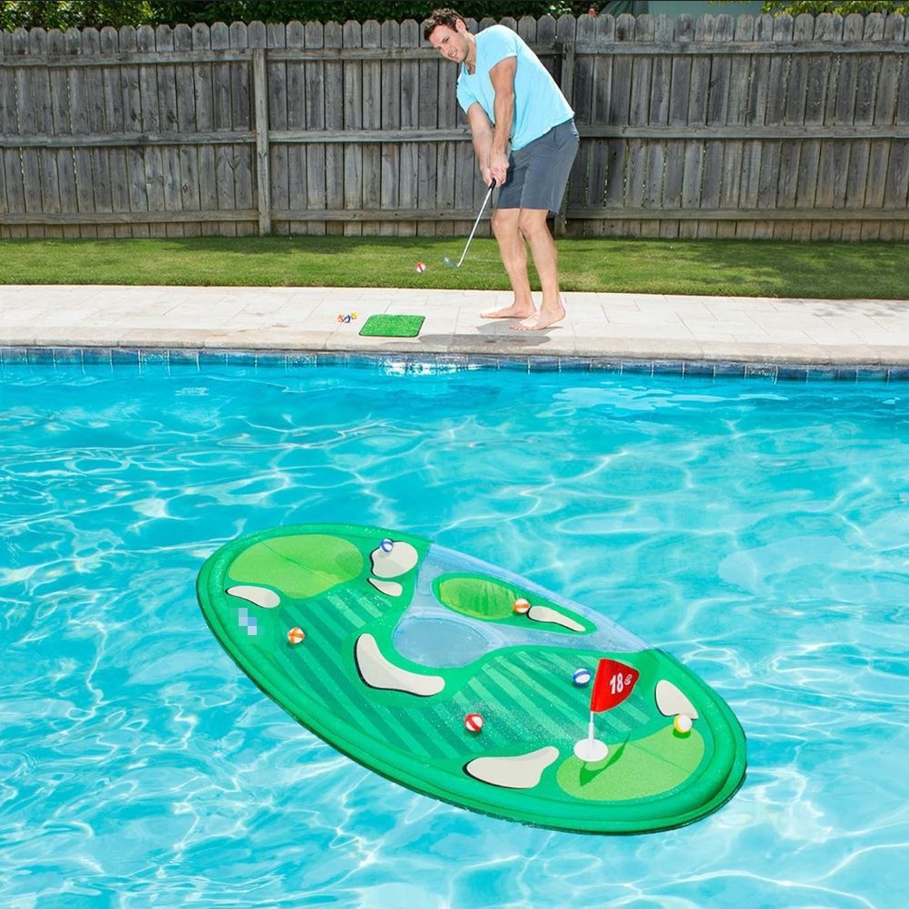 Cross-border Pool Water Golf Mat PVC Golf Inflatable Mat Swimming Pool Leisure Games