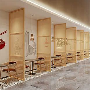 Japanese-Style Solid Wood Rattan Screen Simple Partition Entrance Door Entrance Blocking Office Partition Wall Dining Room Living Room