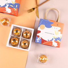 2023 Mid-Autumn Festival mooncake egg yolk pastry packaging box baked handmade 4/6 pieces ice skin mooncake gift box