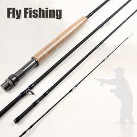 便携式飞钓竿碳素4节飞蝇竿适合路亚溪流户外欧美流行款式钓鱼竿