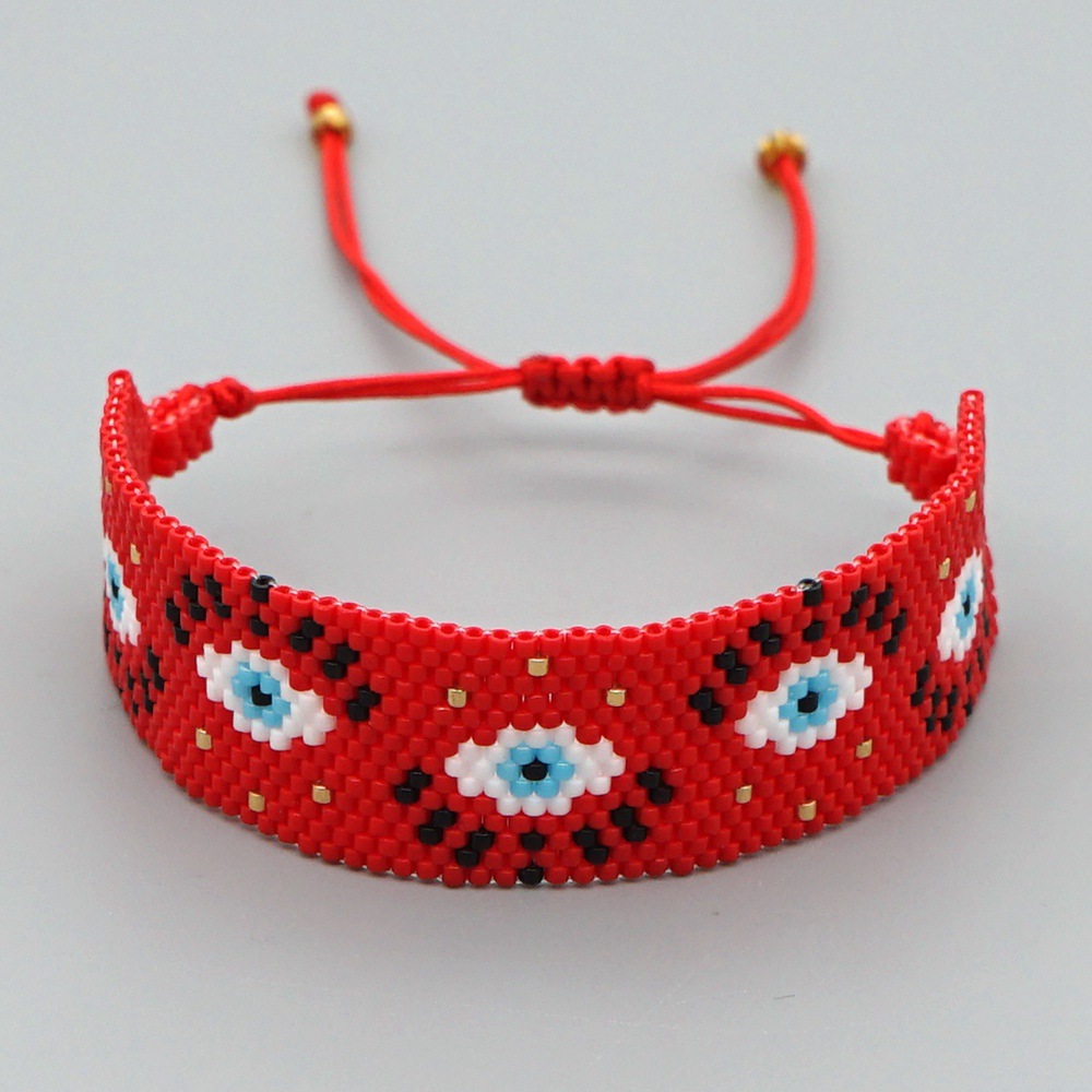 Pulsera De Cuentas Tejida A Mano Con Tótem Étnico display picture 4