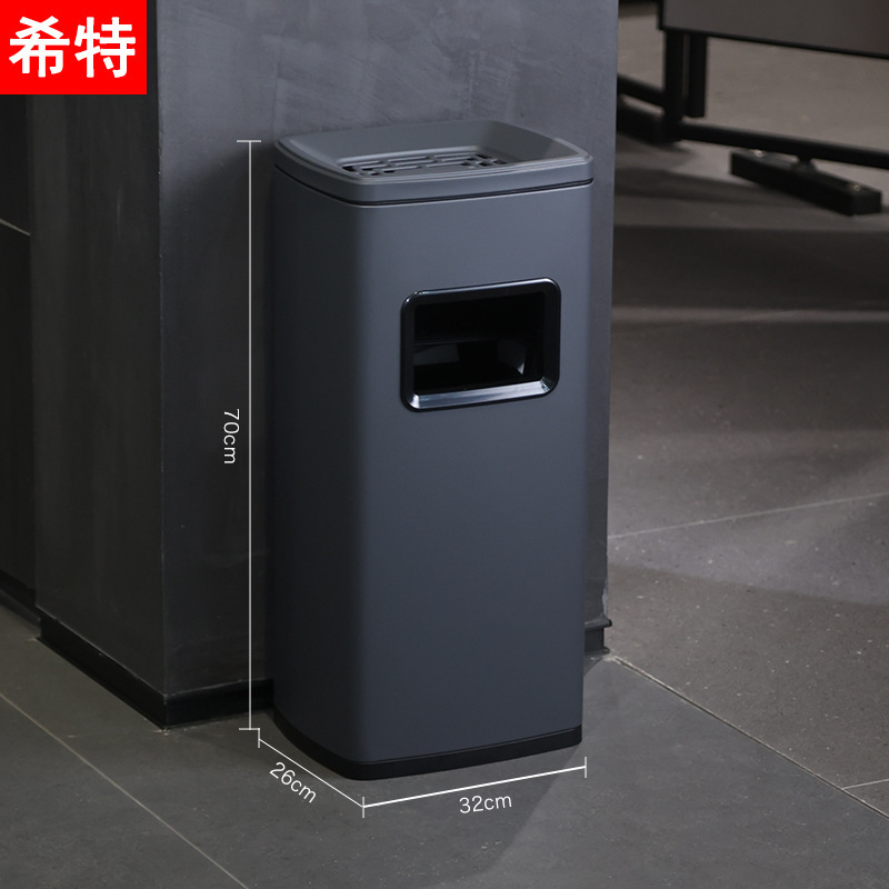 デパートエレベーター口ステンレスホテルゴミ箱ロビー縦型灰皿ホテルホール灰皿収納筒|undefined