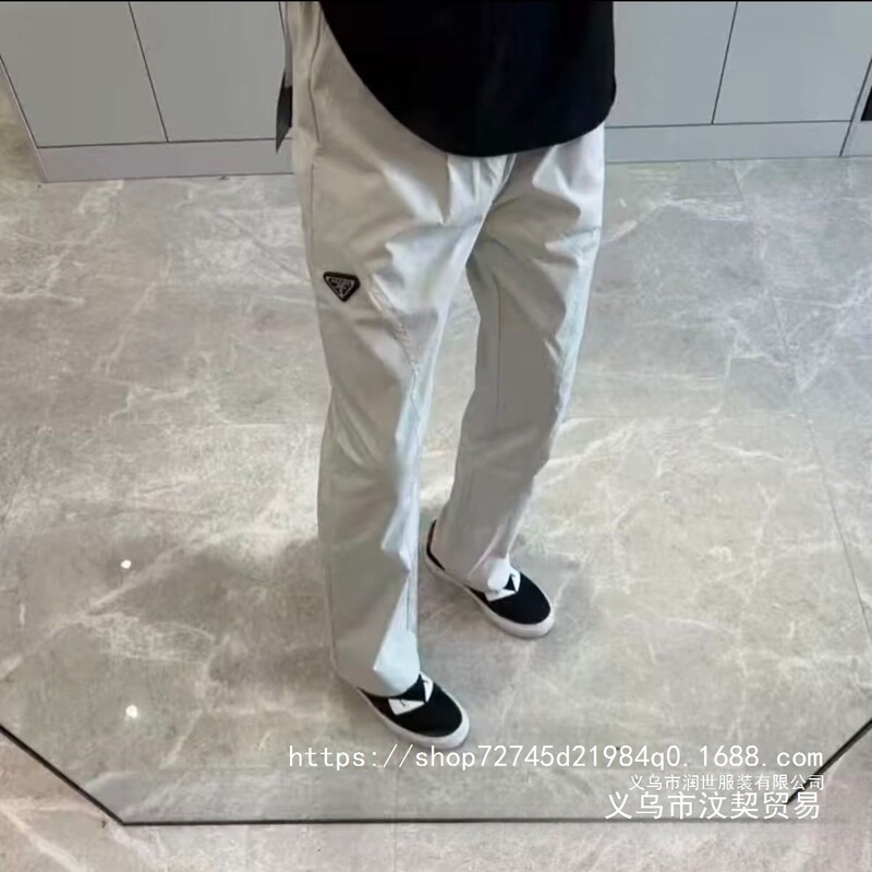 2025 Casual Summer Thin Curved Hem Long Pants Unisex Outdoor Breathable Loose American Style Quick-Dry Navy Blue Wholesale