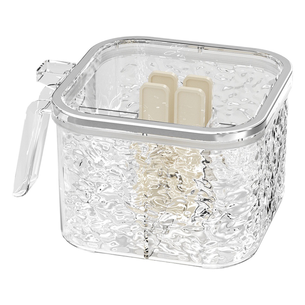 Luz de lujo caja de condimento hogar cocina condimento tanque combinación traje una multi-rejilla sal glutamato monosódico pimienta almacenamiento