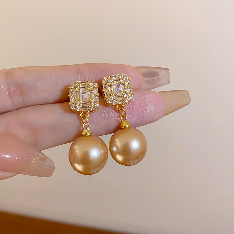 Women's Gender 1 Pair Sweet Flower Plating Imitation Pearl Drop Earrings