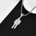 Full rhinestone hip hop figure + 3.0*70cm pearl chain