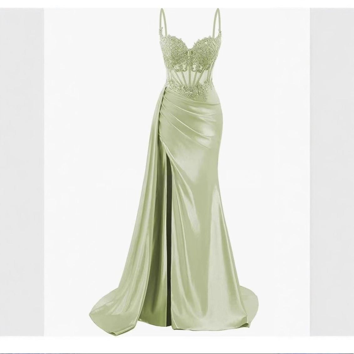 Cross-Border Suspender Evening Dress New Style Lace Side Slit Design Aliexpress Prom Party Host Fishtail Skirt