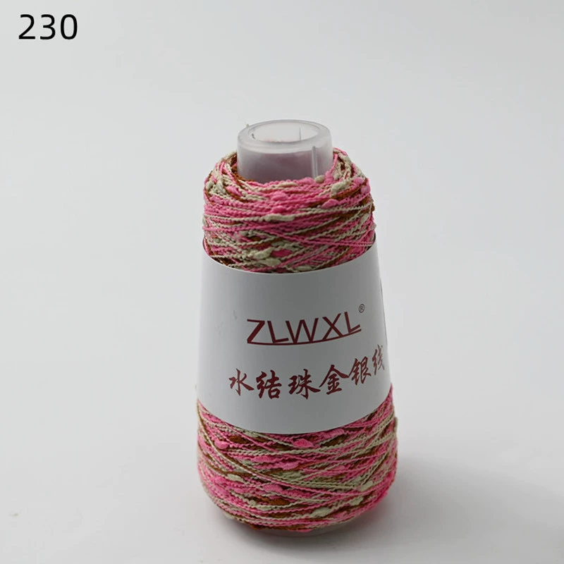 Woven silk threads handmade, 50 gram, gold and silver