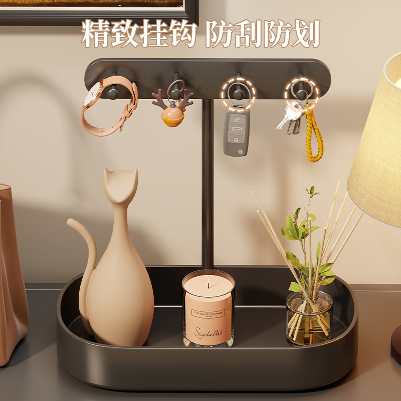 玄関の鍵棚収納ケースのデスクトップ装飾品の下駄箱の上に物棚を置く高級なトレーラの鍵棚|undefined