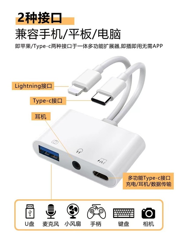 モバイルハードドライブに適応された高速OTGアダプター、プラグアンドプレイ拡張デバイスストレージインターフェイス、マルチデバイス互換性|undefined