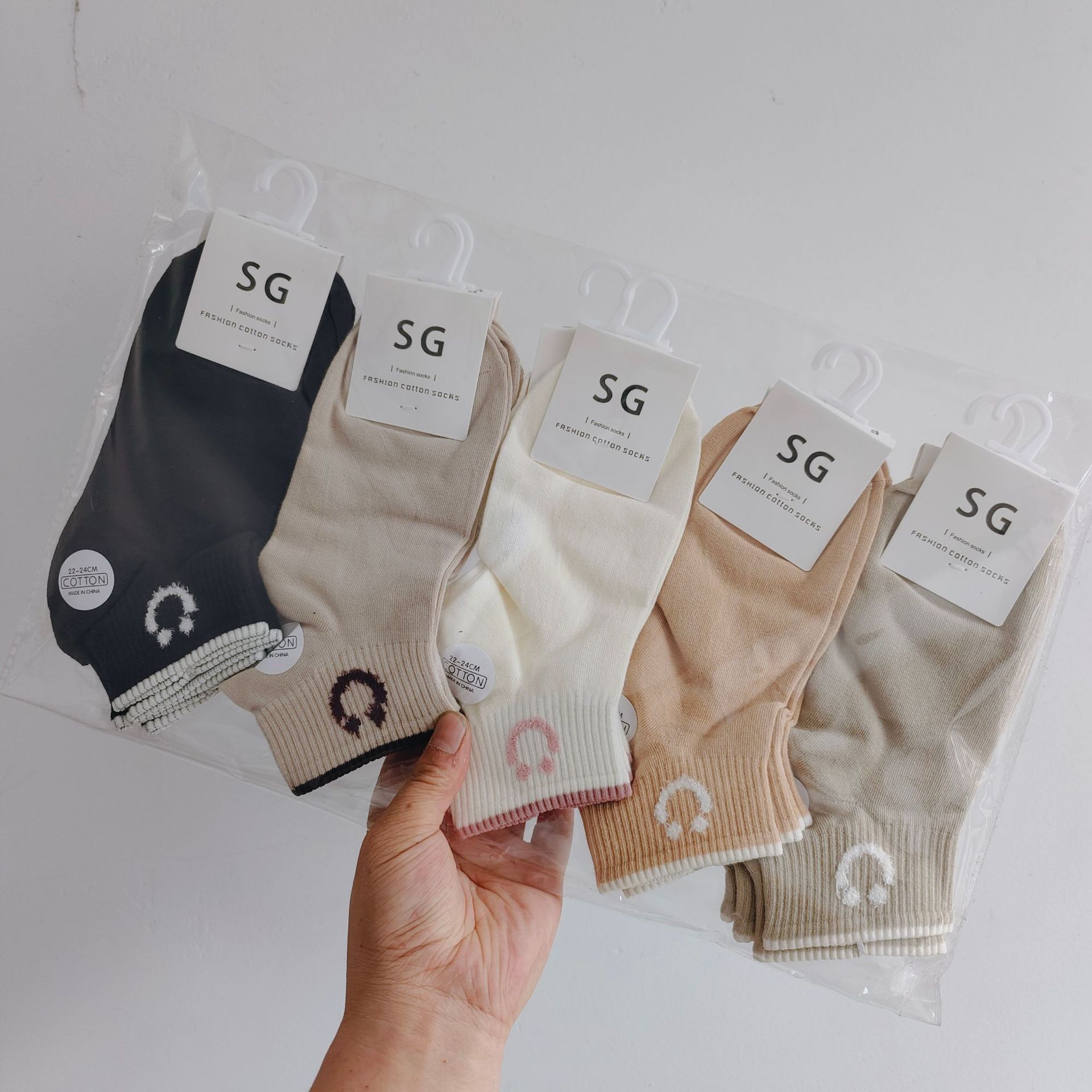 Aimida primavera y verano de las mujeres de algodón fino corto deportes barco Calcetines de moda fresco cómodo sudor-absorbente transpirable rayas finas