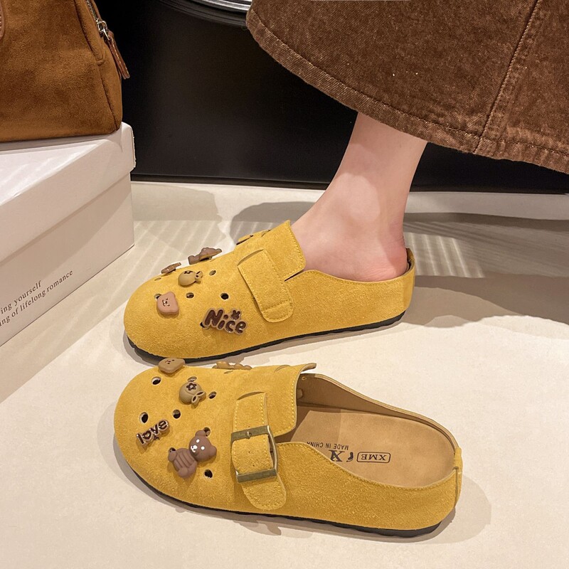 Korean-style Trendy Baotou Slippers Thick-soled Slip-on Mueller Shoes 2025 Summer New Fashion Internet Popular Half-drag Outer Wear
