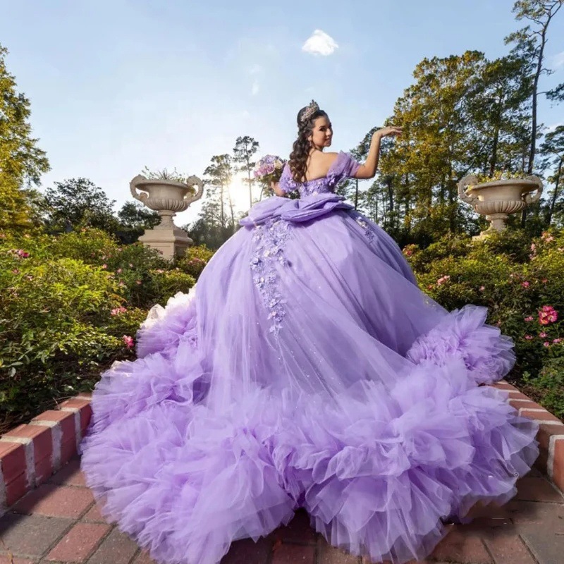 Amazon ventas calientes de nuevo vestido de noche una palabra hombro grande vestido vestido de princesa con ropas púrpura con ropas púrpura con vestido de adulto