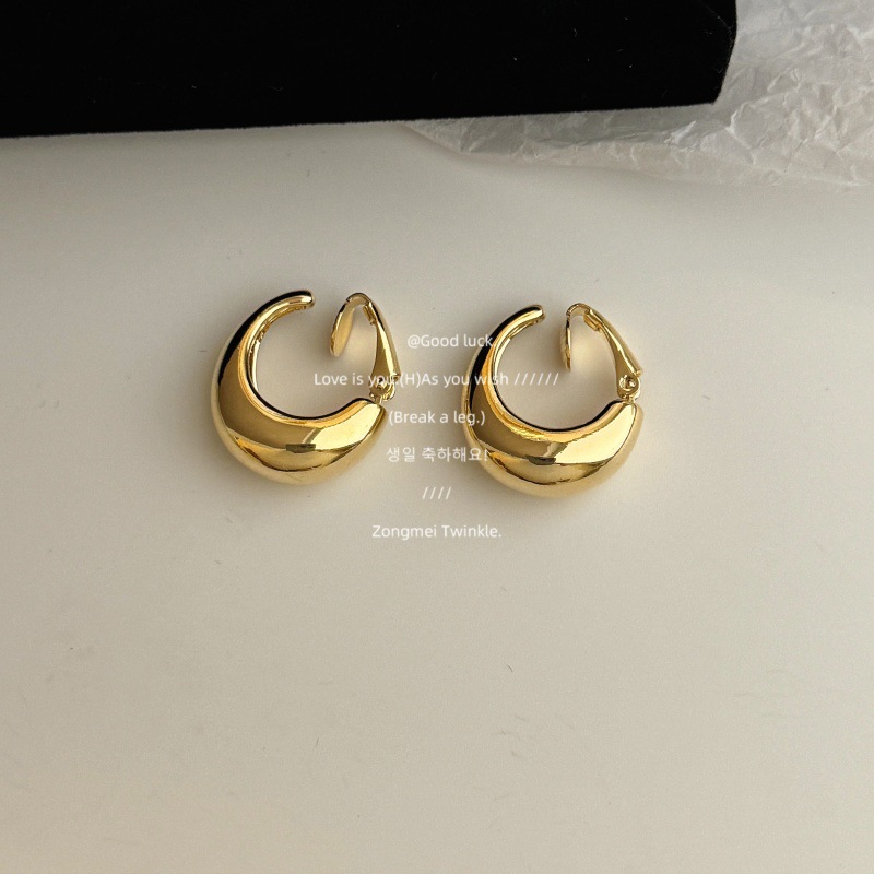 Golden copper ear clips
