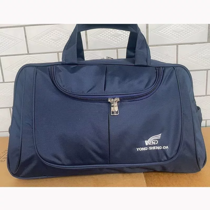 Foldable waterproof travel suitcase / handheld bag, telescopic handle and wheels, spacious, unbranded