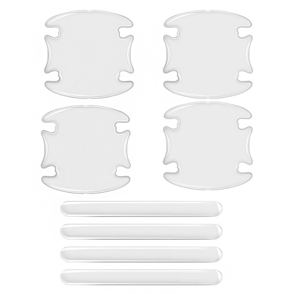 3D Transparent Car Door Handle Sticker Anti-Scratch Car Door Bowl Paint Protection Film Handle Anti-Collision Strip Invisible Universal J36