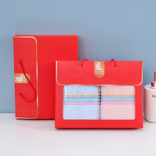 Cotton towel factory wholesale absorbent face washing cotton towel gift box custom logo double hand gift