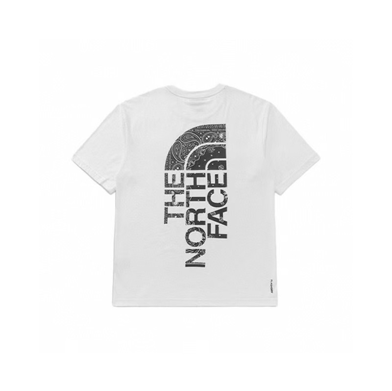 NTノースフェイスの純綿Tシャツの正しいバージョン、男性と女性用、カップル向けの同じスタイル、トレンディなプリント、幅広で多用途、カジュアル半袖|undefined
