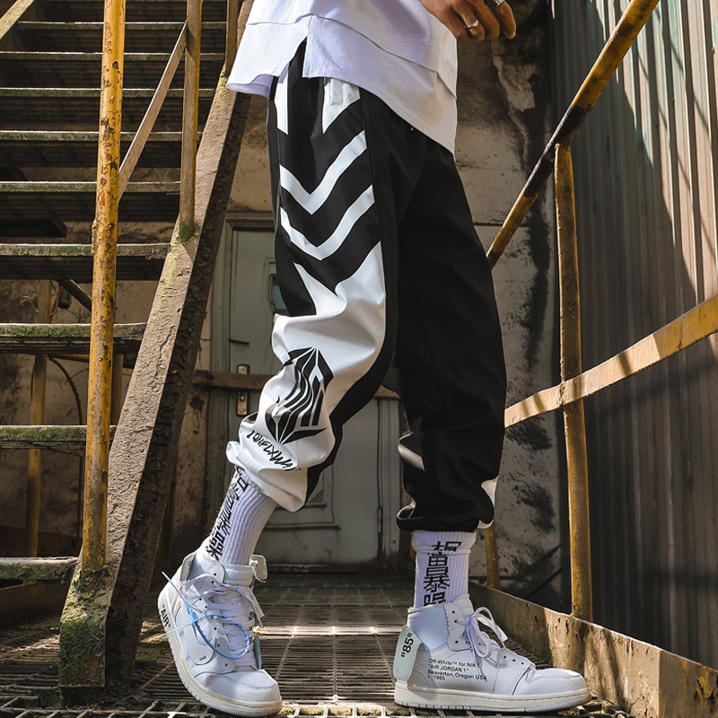 Summer National Fashion pants men's ins ankle-tied pants loose hiphop hip hop hip hop pants student cropped sports pants fashion Summer National Fashion pants men's ins ankle-tied pants loose hiphop hip hop hip hop pants student cropped sports pants fashion