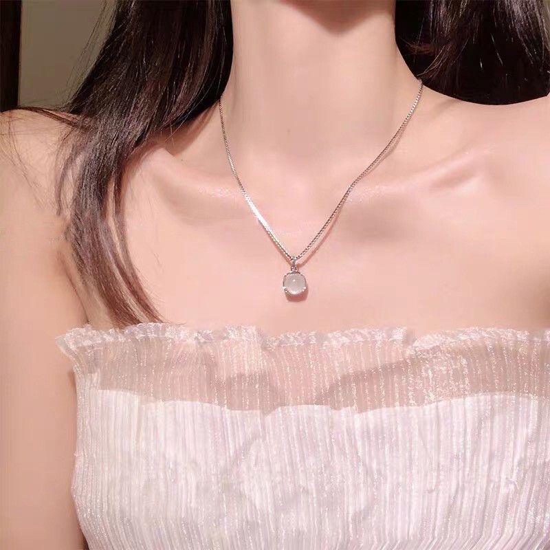 日常百搭S925纯银海蓝宝蝴蝶项链女不掉色小众高级感轻奢锁骨链新|undefined