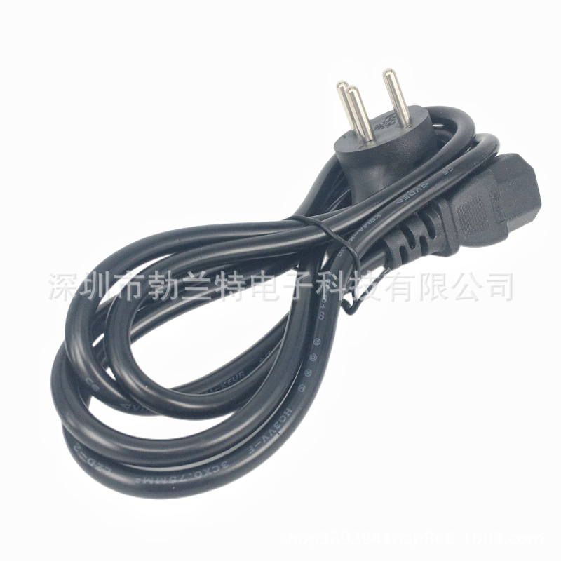 以色列电源转换线 以色列品字尾电源母座延长线电源线 全铜1.5米