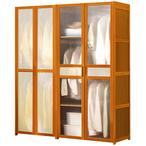 Simple wardrobe bedroom home rental house children's solid wood assembled cabinet wardrobe economical small apartment storage