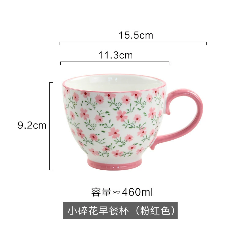Ceramic tableware set, floral print, high-quality home dinnerware, assorted sizes