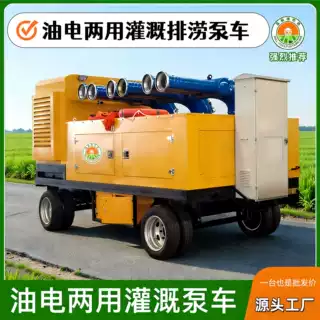 定制12寸移动式防汛泵车市政排水泵油电两用抽水泵大型自吸灌溉泵