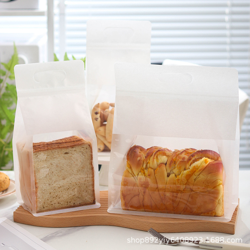 450g吐司面包包装袋食品级八边封拉链吐司袋防油密封烘焙包装袋子
