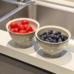 ドーパミン台所の水たまりかごは果物の二重食品級の厚い多機能の果物の皿の果物のかごを洗って水の神器を濾過します。