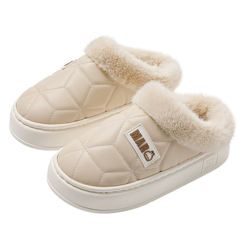 Хулиганские кроличьи хлопчатобумажные тапочки женские водонепроницаемые в помещении