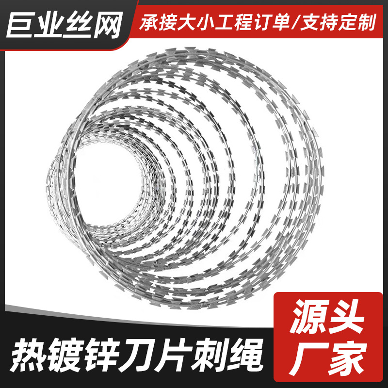 别墅防盗热镀锌刀片刺绳学校围墙防爬刺防锈铁蒺藜监狱刺绳防盗网